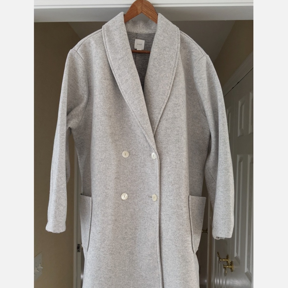Pure Jill Double Breasted Grey Pea Coat
